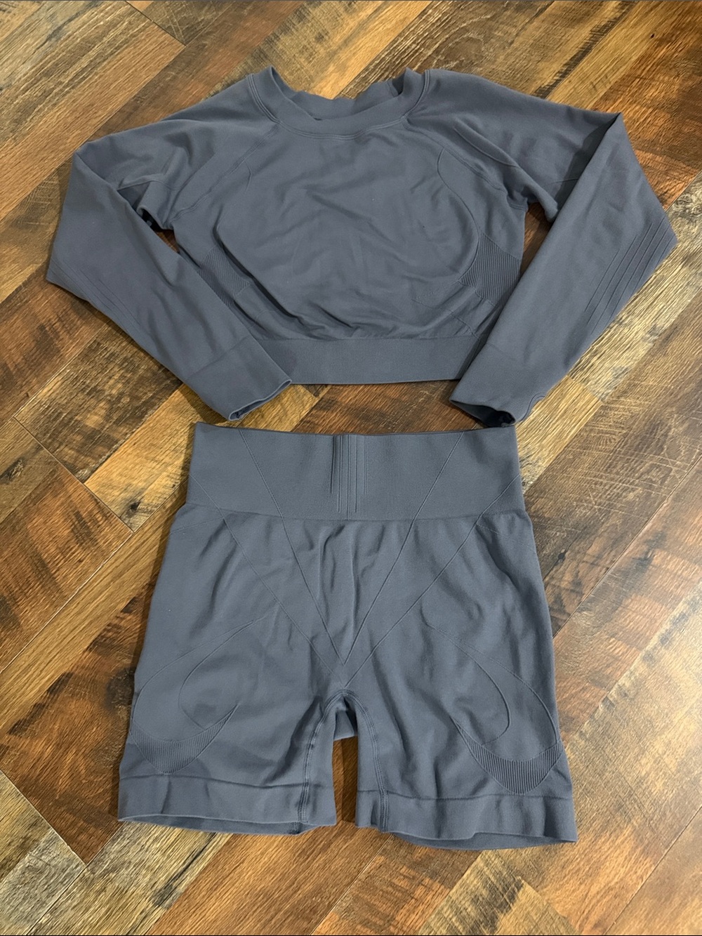 Women's Athletic High-Waist Seamless Shorts - Slate Gray